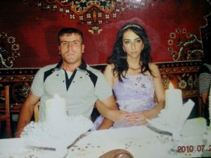 The marriage photo of Sabina and Khayal Verdiyev. They were married in 2010, in 2016 Sabina  was killed